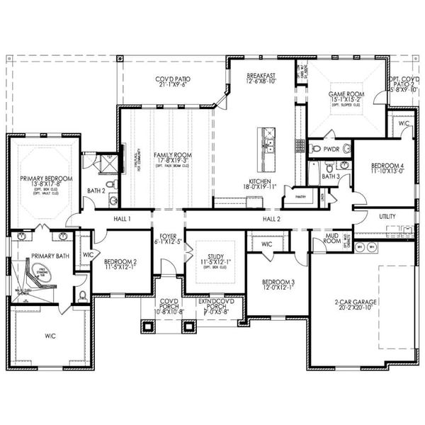 2D floor plan layout for the The Cedarcrest by Lillian Custom Homes in Peaks at Lone Elm, Waxahachie, TX (Image 3). 2D floor plan layout for the The Cedarcrest by Lillian Custom Homes in Peaks at Lone Elm, Waxahachie, TX (Image 3).
