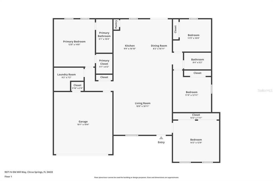 2D floor plan layout of this home in , Citrus Springs, FL (Image 4). 2D floor plan layout of this home in , Citrus Springs, FL (Image 4).