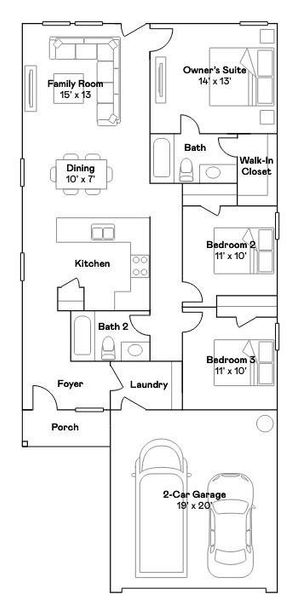 2D floor plan layout of this home in Synova, Crosby, TX (Image 3).