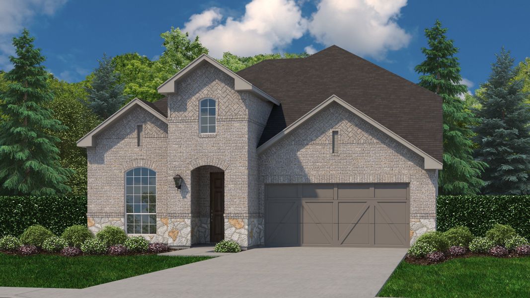 Plan 1118 Elevation A with Stone