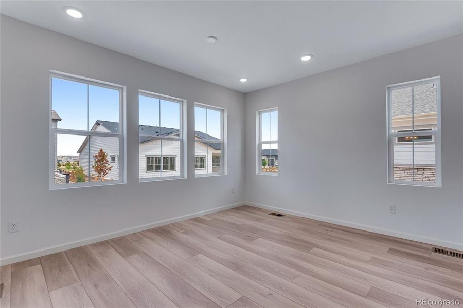 Spacious, unfurnished interior of a new home in Prelude at The Aurora Highlands, Aurora (Image 34). Spacious, unfurnished interior of a new home in Prelude at The Aurora Highlands, Aurora (Image 34).