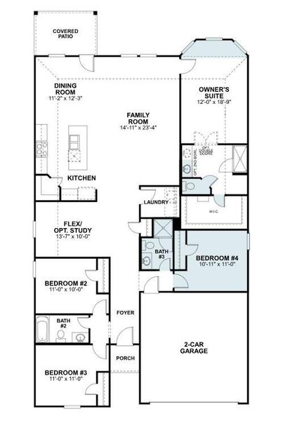 2D floor plan layout of this home in Ambrose, La Marque, TX (Image 3).