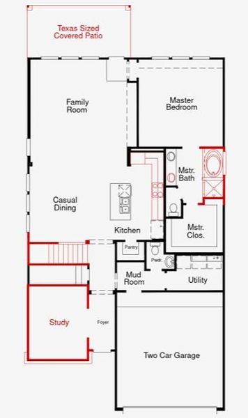 2D floor plan layout of this home in The Highlands, Porter, TX (Image 4). 2D floor plan layout of this home in The Highlands, Porter, TX (Image 4).