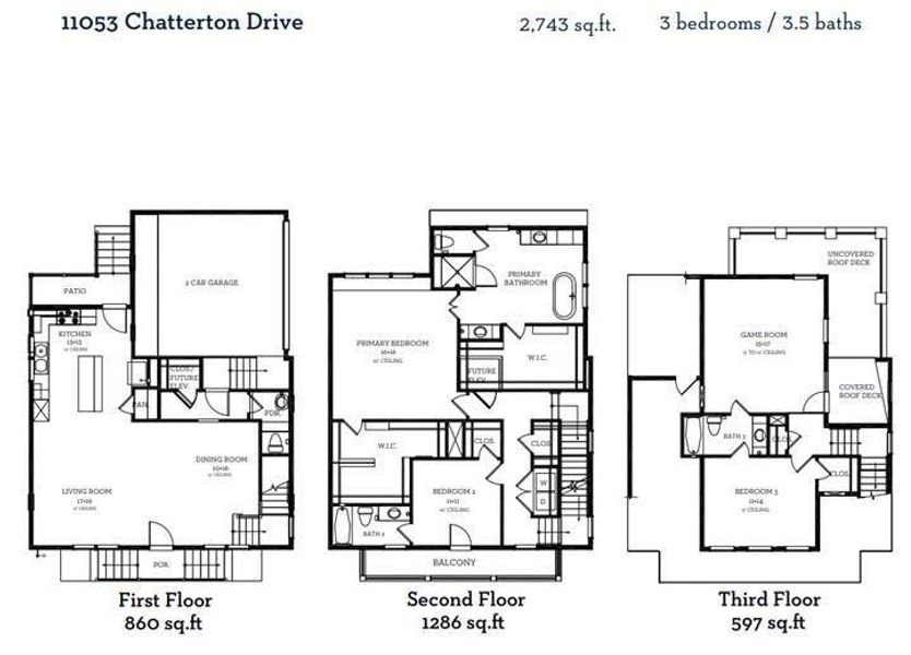 Floor plan for 11053 Chatterton Dr.