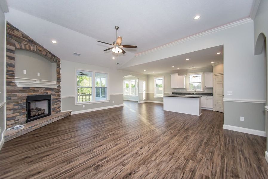 Representative furnished interior of a home built from the Mediterranean by Enchanted Homes in Messer Farms, Inman (Image 8).