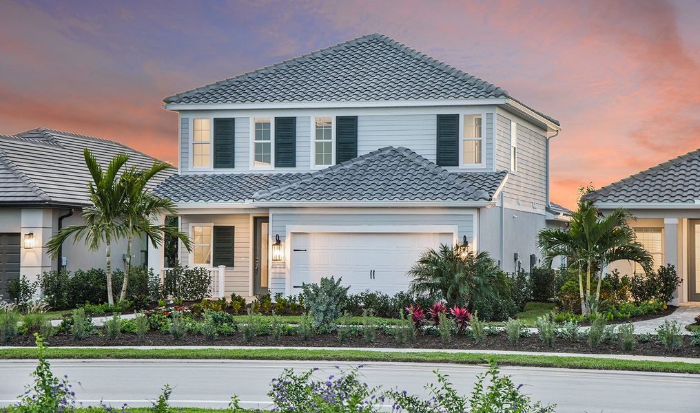 Representative exterior photo of a completed home built from the Heritage by Neal Communities in SkySail, Naples, FL (Image 20).