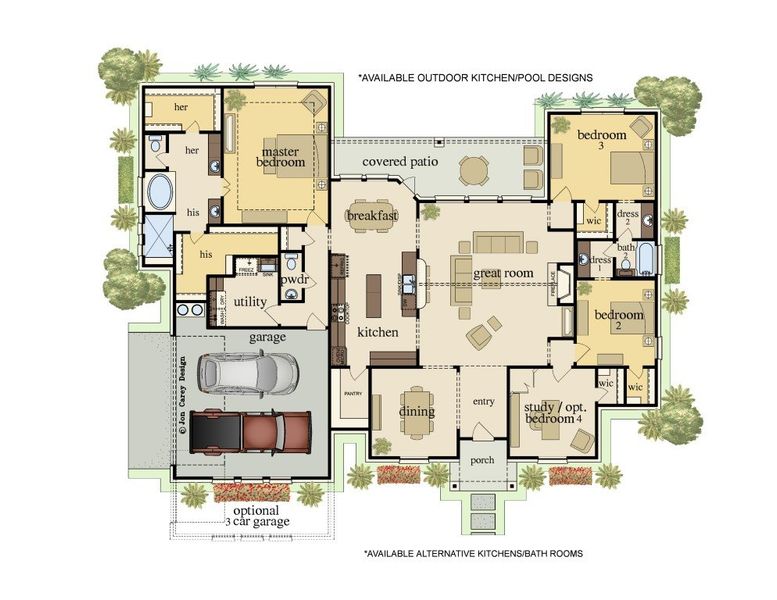 First Floor 2 Car Garage Option