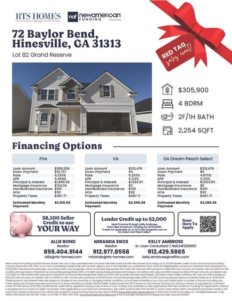 2D floor plan layout of this home in Grand Reserve, Hinesville, GA (Image 5).