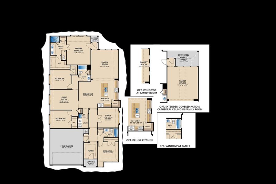 2D floor plan layout of this home in Keeneland, Aubrey, TX (Image 3).