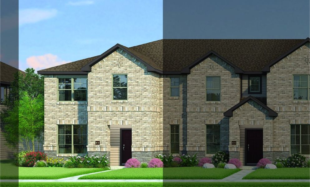 Houston with Elevation 5B Stone Exterior 2023 Townhomes