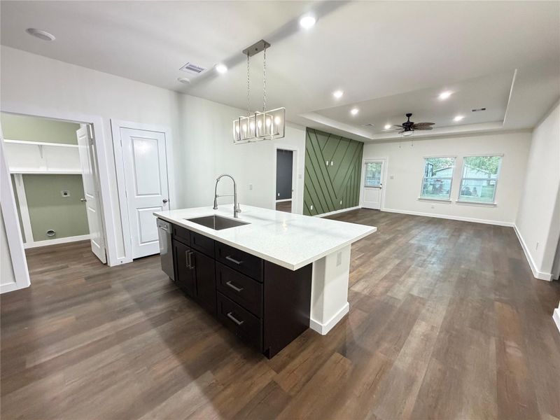 Kitchen open to the family room