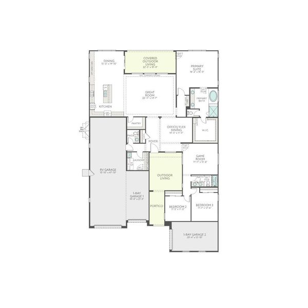 2D floor plan layout for the Iris Plan 60-1 by Tri Pointe Homes in Navarre at Abel Ranch, Goodyear, AZ (Image 3).