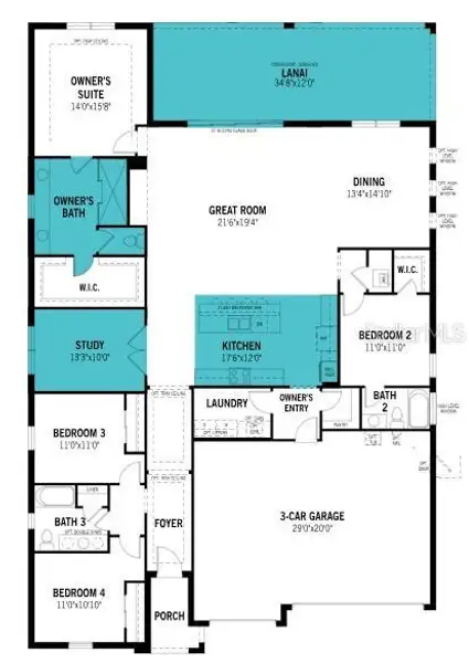 2D floor plan layout of this home in Wellen Park, Venice, FL (Image 4).