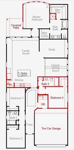 2D floor plan layout of this home in , Manvel, TX (Image 2). 2D floor plan layout of this home in , Manvel, TX (Image 2).