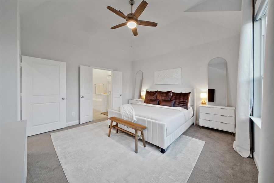 Furnished interior view inside a new home in The Highlands: Highland Duets, Porter (Image 15). Furnished interior view inside a new home in The Highlands: Highland Duets, Porter (Image 15).