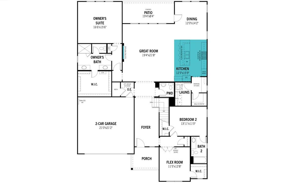 2D floor plan layout of this home in Valencia On The Lake, Little Elm, TX (Image 2). 2D floor plan layout of this home in Valencia On The Lake, Little Elm, TX (Image 2).