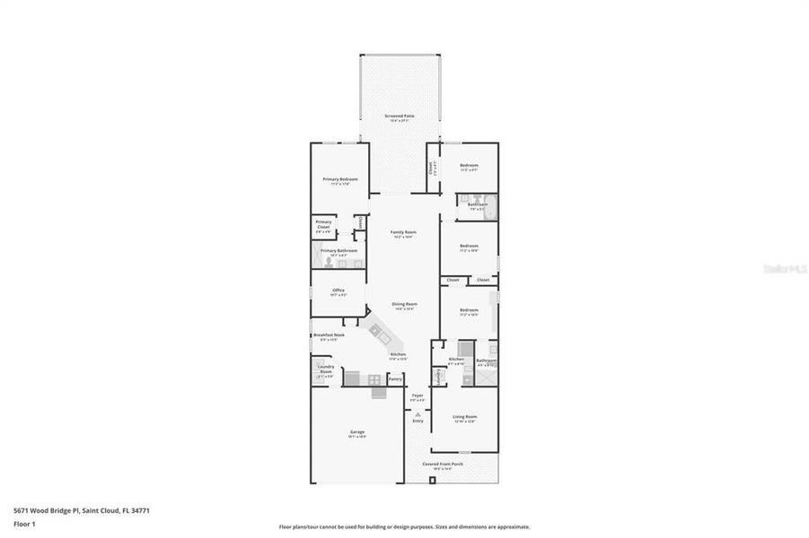 2D floor plan layout of this home in Bridgewalk, St. Cloud, FL (Image 4).