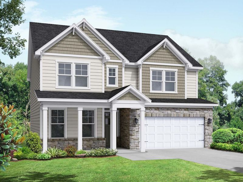 Representative exterior photo of a completed home built from the The Chestnut by Davidson Homes LLC in Retreat at North Main, Lillington, NC (Image 30).