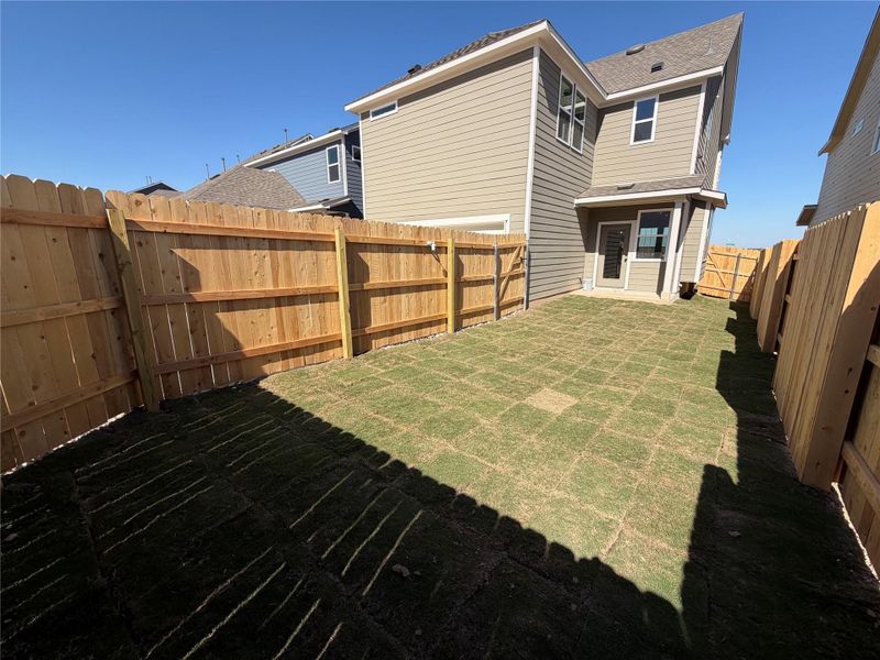 Exterior details and patio area of a home in Lariat, Liberty Hill (Image 3). Exterior details and patio area of a home in Lariat, Liberty Hill (Image 3).