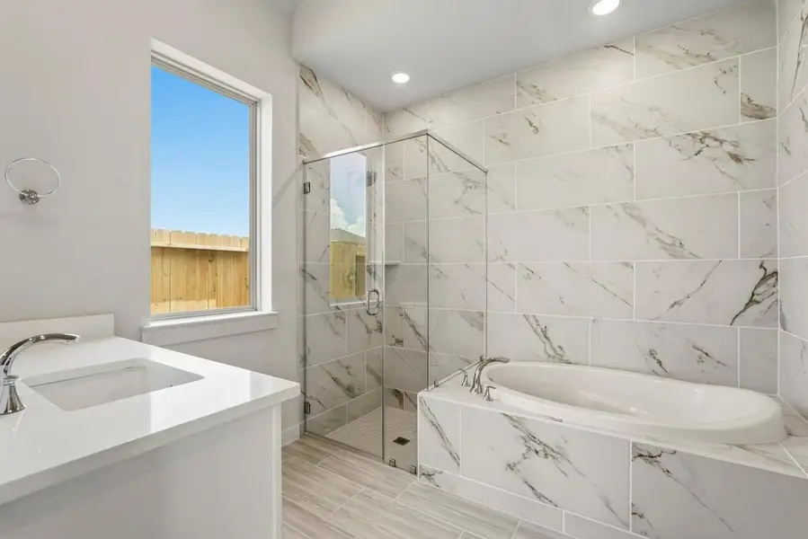 Bathroom with ample natural light Bathroom with ample natural light