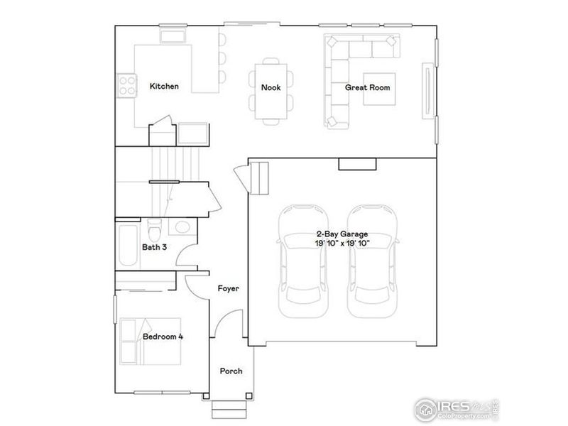 2D floor plan layout of this home in Kinston, Loveland, CO (Image 2).