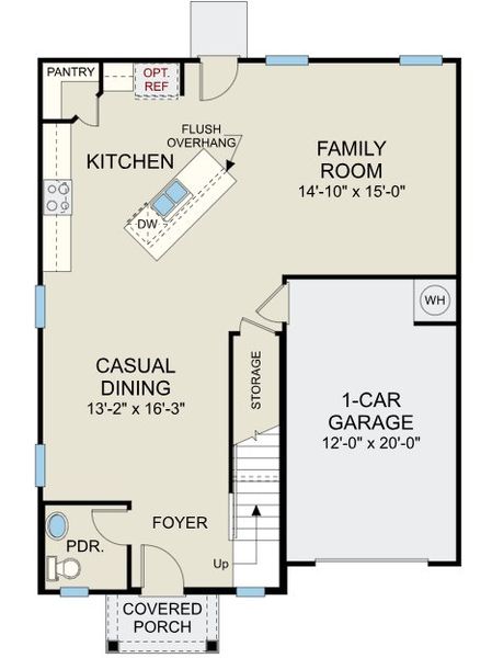 2D floor plan layout for the Freelance - Single Family Homes by Dream Finders Homes in The View at Holt Lake, Four Oaks, NC (Image 3). 2D floor plan layout for the Freelance - Single Family Homes by Dream Finders Homes in The View at Holt Lake, Four Oaks, NC (Image 3).