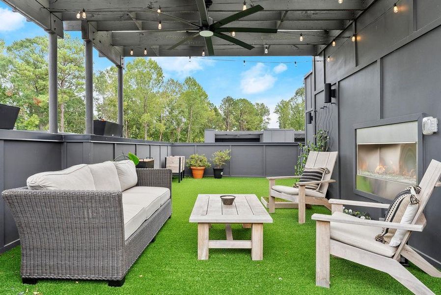 Exterior details and patio area of a home in , Atlanta (Image 2). Exterior details and patio area of a home in , Atlanta (Image 2).