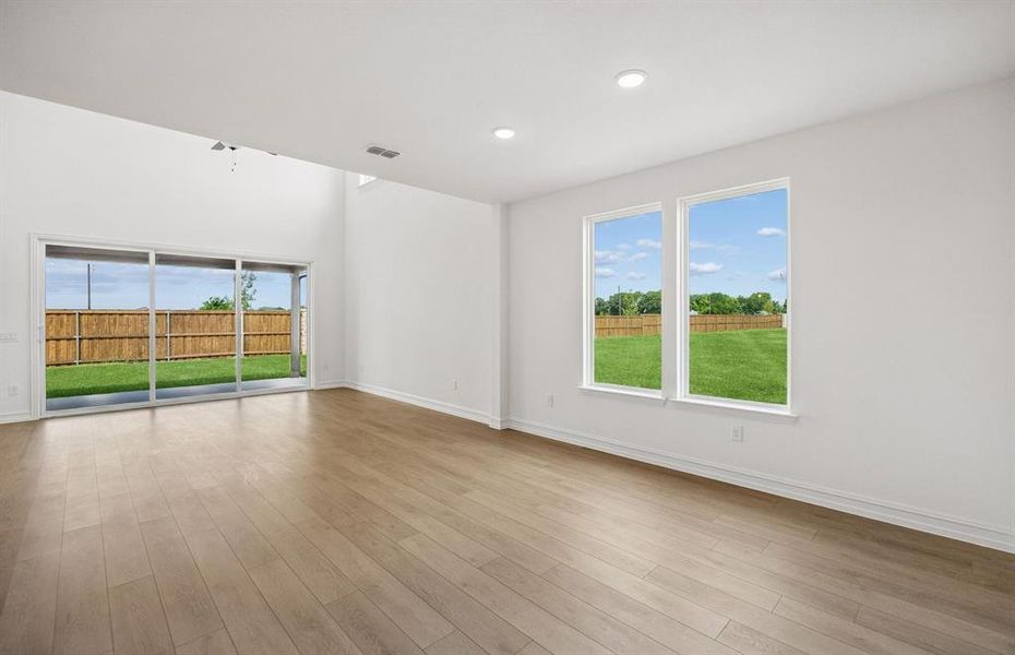 Spacious gathering room with large windows Spacious gathering room with large windows