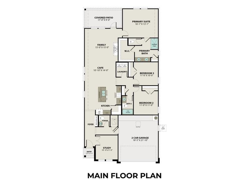 2D floor plan layout for the The Riviera A by Davidson Homes LLC in Sunterra, Katy, TX (Image 3). 2D floor plan layout for the The Riviera A by Davidson Homes LLC in Sunterra, Katy, TX (Image 3).