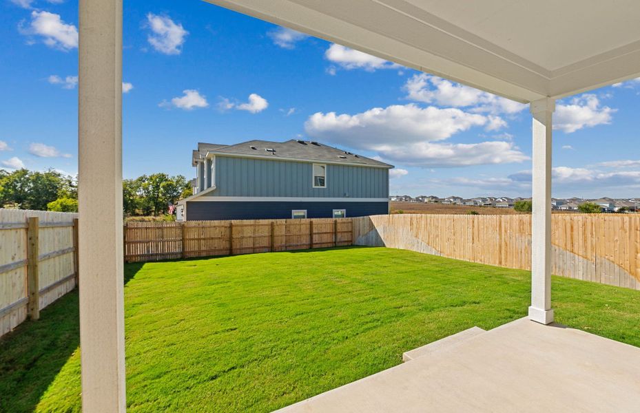 Exterior details and patio area of a home in Sonterra, Jarrell (Image 22).