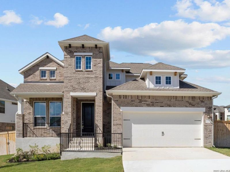 Front exterior of a new home in Ladera, San Antonio, TX, highlighting curb appeal (Image 1). Front exterior of a new home in Ladera, San Antonio, TX, highlighting curb appeal (Image 1).