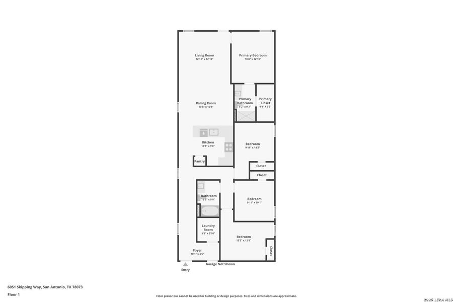 2D floor plan layout of this home in Valle Sol, San Antonio, TX (Image 4).