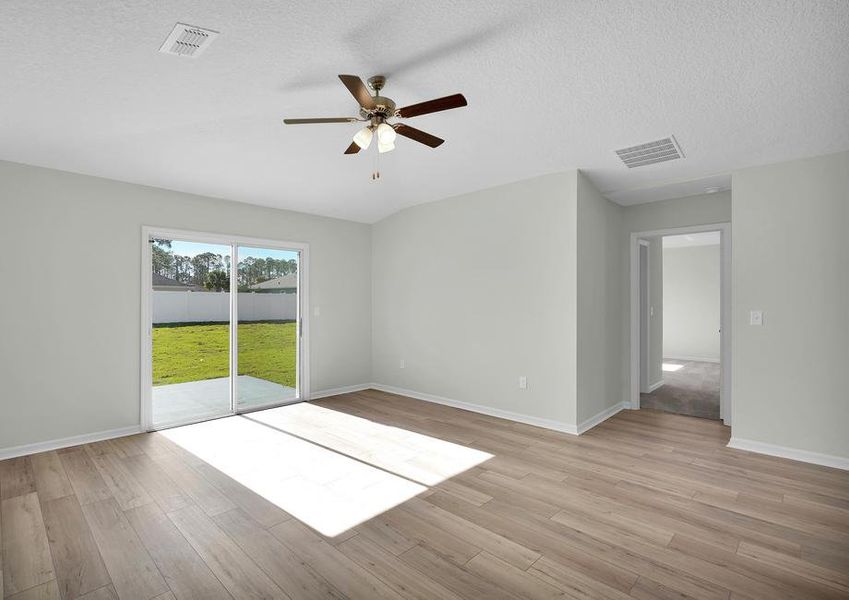 This family room opens to backyard patio.