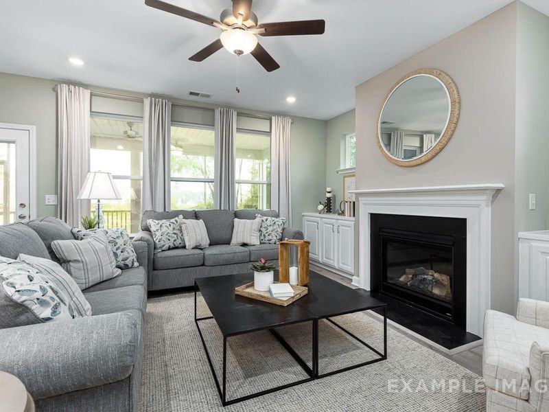Furnished interior view inside a new home in Retreat at North Main, Lillington (Image 8). Furnished interior view inside a new home in Retreat at North Main, Lillington (Image 8).