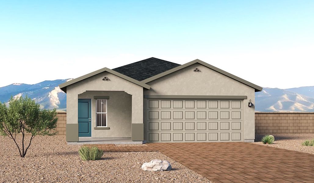 Representative exterior photo of a completed home built from the Caroline - Z30C by D.R. Horton in Coronet at Gladden Farms, Marana, AZ (Image 23).