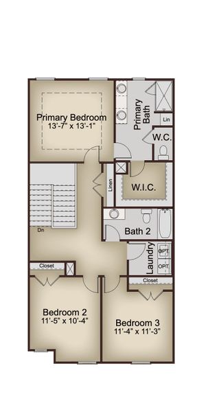 2D floor plan layout for the Carlisle by McKinley Homes in Mulberry Summit, Flowery Branch, GA (Image 4).