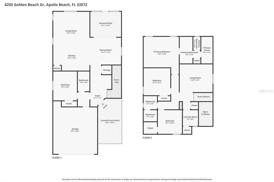 2D floor plan layout of this home in , Apollo Beach, FL (Image 5).