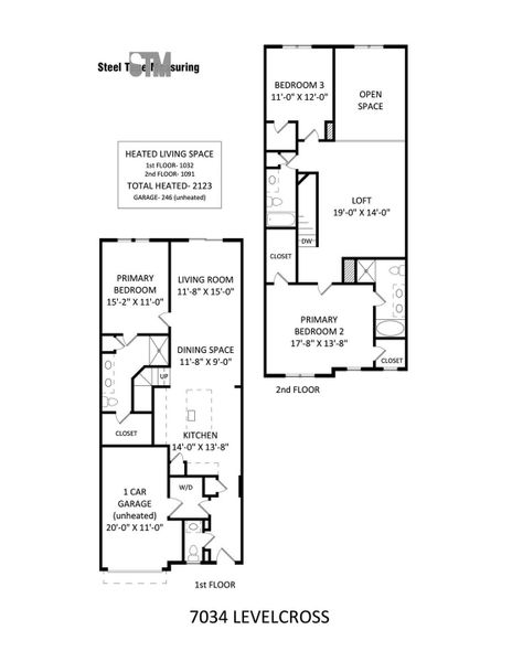 2D floor plan layout of this home in Northfield Crossing, Charlotte, NC (Image 5).