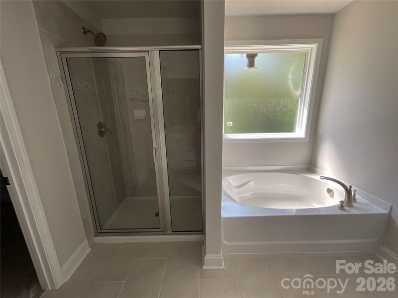 Tile shower and soaking tub