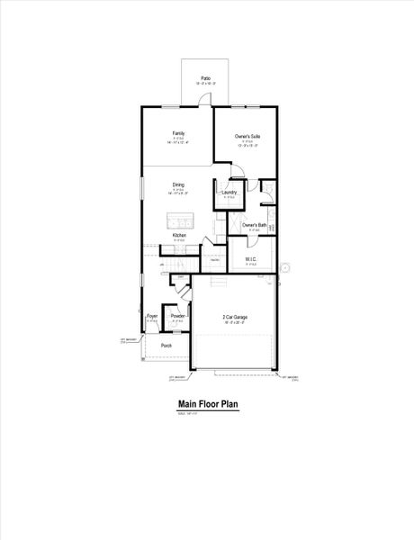 2D floor plan layout for the Harmony View by View Homes in Highland Ridge, New Braunfels, TX (Image 3).