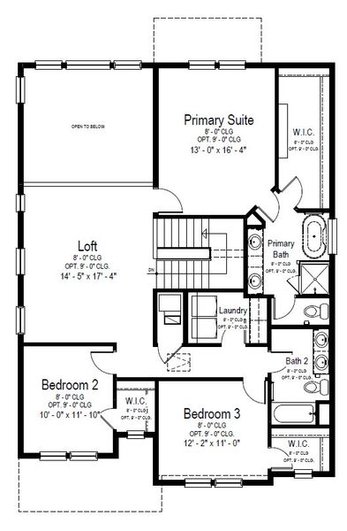 2D floor plan layout for the Lillian by View Homes in Murata Farms, Fort Lupton, CO (Image 2). 2D floor plan layout for the Lillian by View Homes in Murata Farms, Fort Lupton, CO (Image 2).