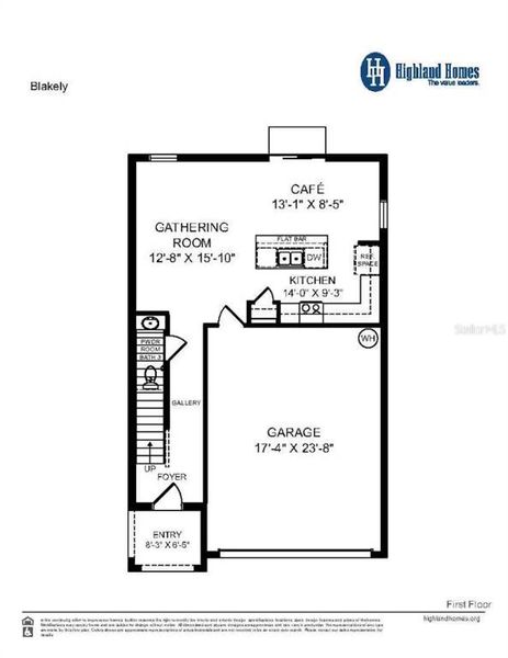 2D floor plan layout of this home in VillaMar, Winter Haven, FL (Image 2).