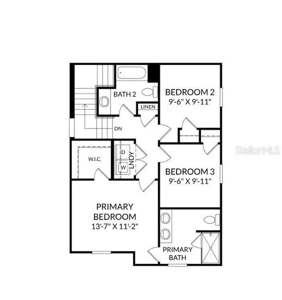 2D floor plan layout of this home in Spring Walk at the Junction, Debary, FL (Image 5).