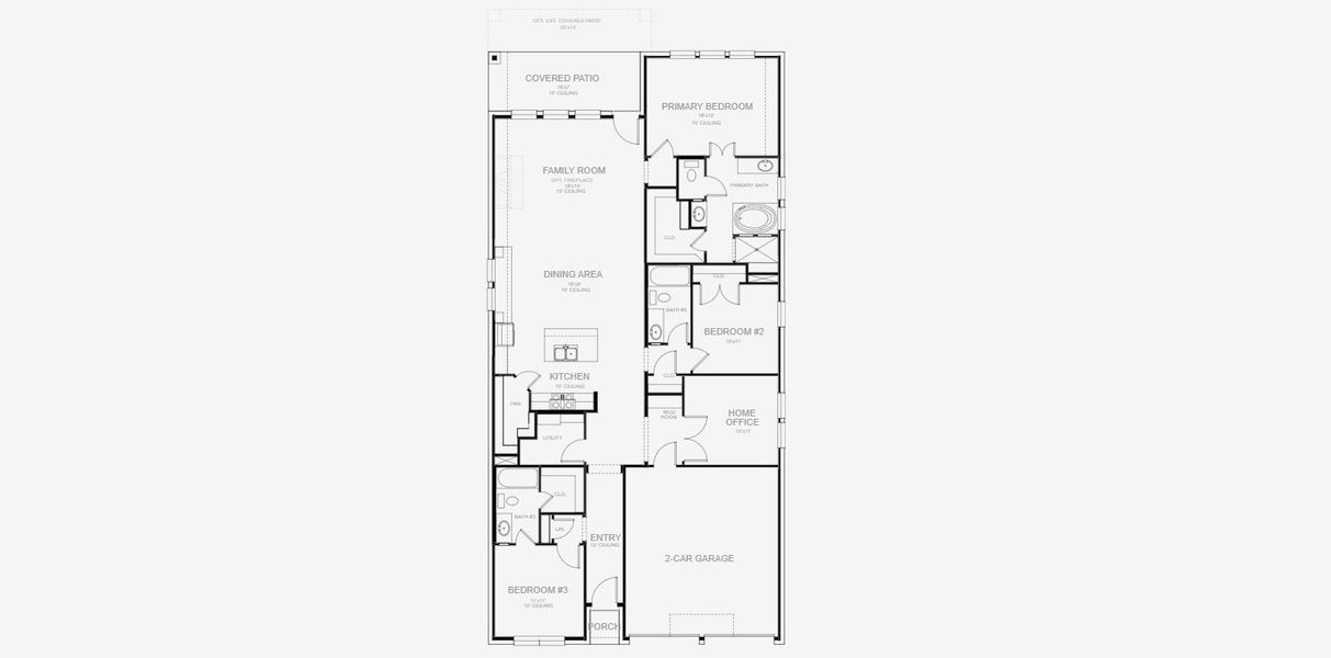 2D floor plan layout for the 1910W by Perry Homes in Lariat 45', Liberty Hill, TX (Image 3). 2D floor plan layout for the 1910W by Perry Homes in Lariat 45', Liberty Hill, TX (Image 3).