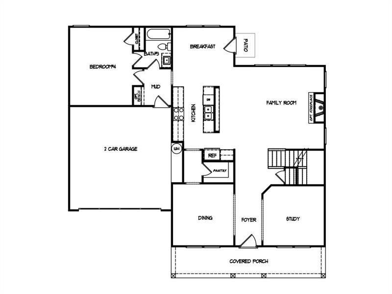 2D floor plan layout of this home in Westlyn, Winder, GA (Image 2).