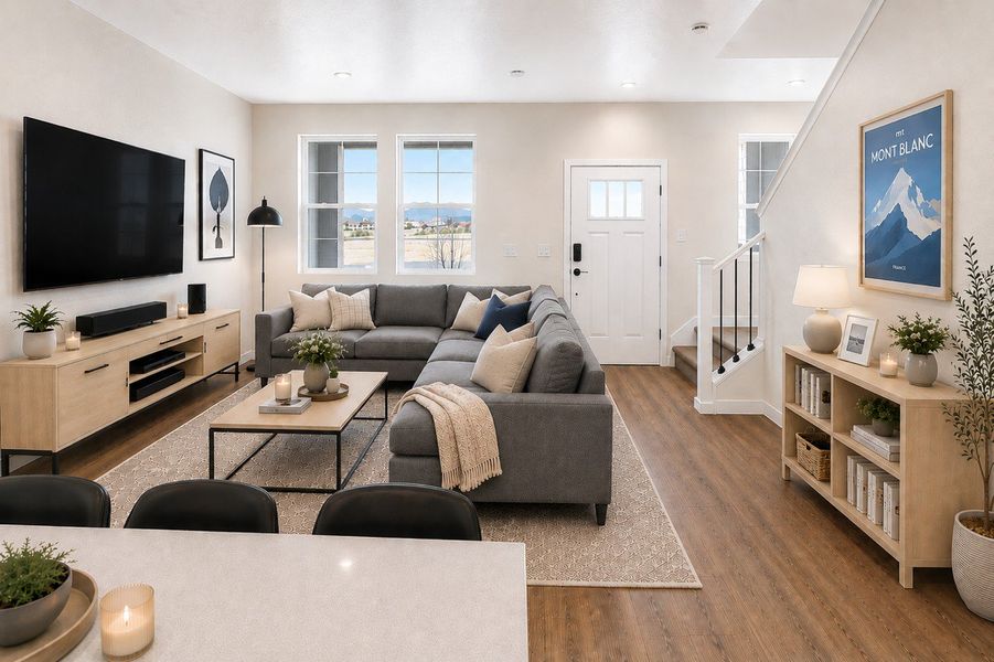 Furnished interior view inside a new home in Trailstone, Arvada (Image 2). Furnished interior view inside a new home in Trailstone, Arvada (Image 2).