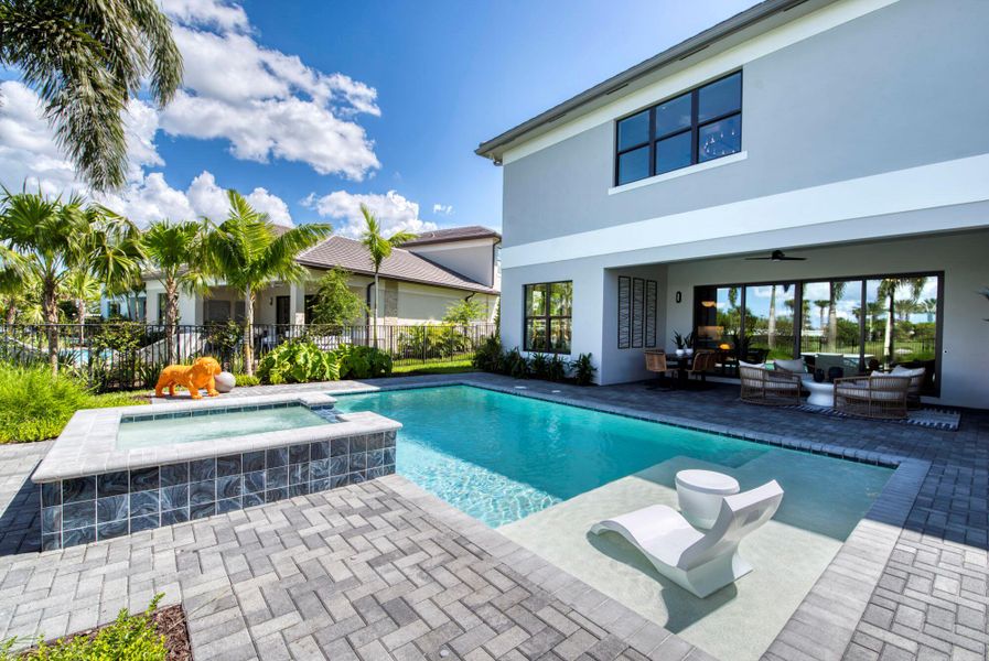 Exterior details and patio area of a home in Apex at Avenir, Palm Beach Gardens (Image 2).