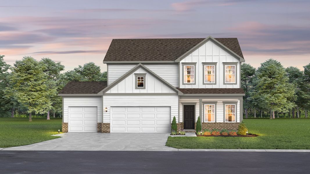 Elevation A with 3-Car Garage (R2) Elevation A with 3-Car Garage (R2)