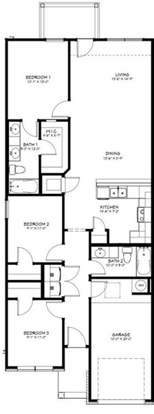 2D floor plan layout for the Nolan by Flintrock Builder in College Park Townhomes, Troy, TX (Image 3). 2D floor plan layout for the Nolan by Flintrock Builder in College Park Townhomes, Troy, TX (Image 3).