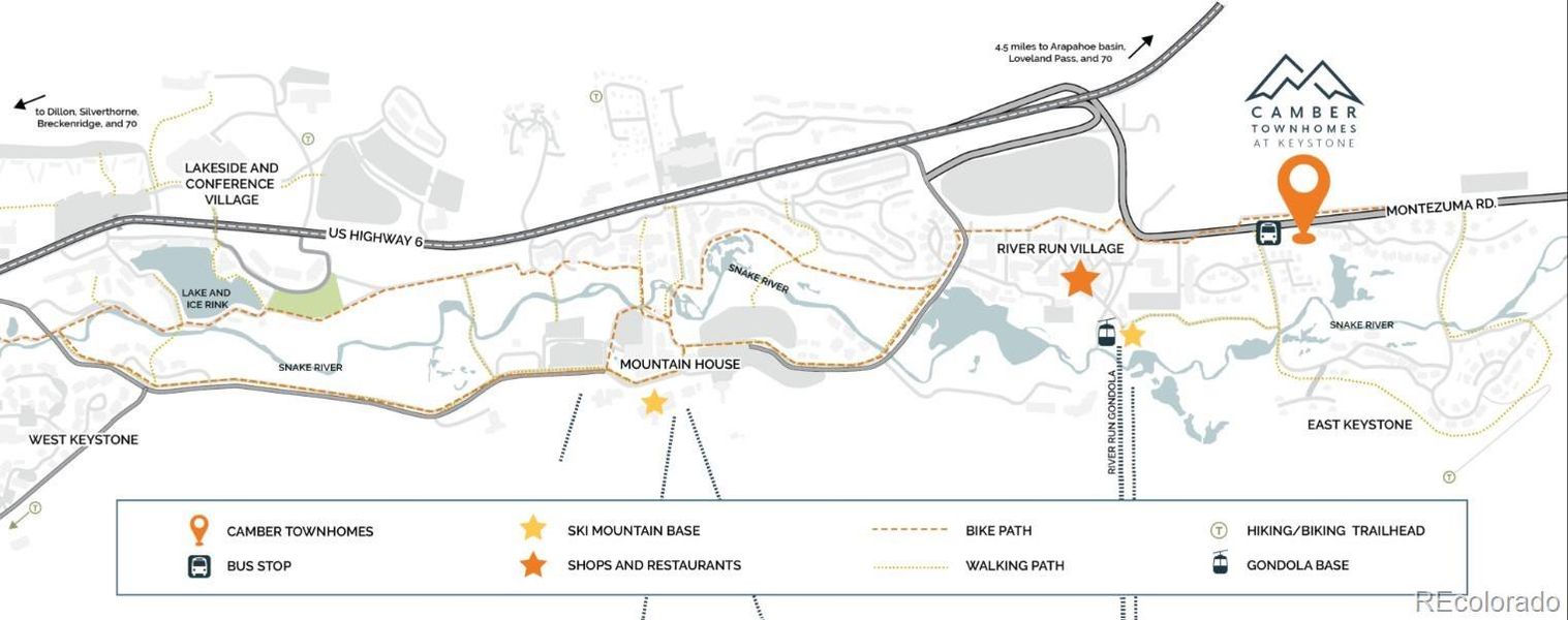 Camber is ideally located a short walk or bus ride to Keystone Resort